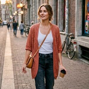 Pink Rose Women's Terracotta Cardigan